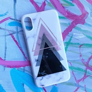 iPhone 6s Case White Purple Marble Pyramid Print Cover NEW